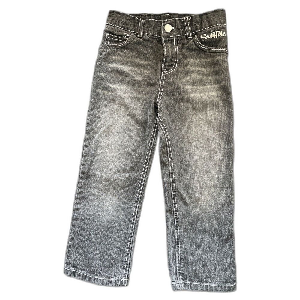 SouthPole Jeans Size 5 Boys Straight Leg Dark Wash Adjustable Waist Distressed